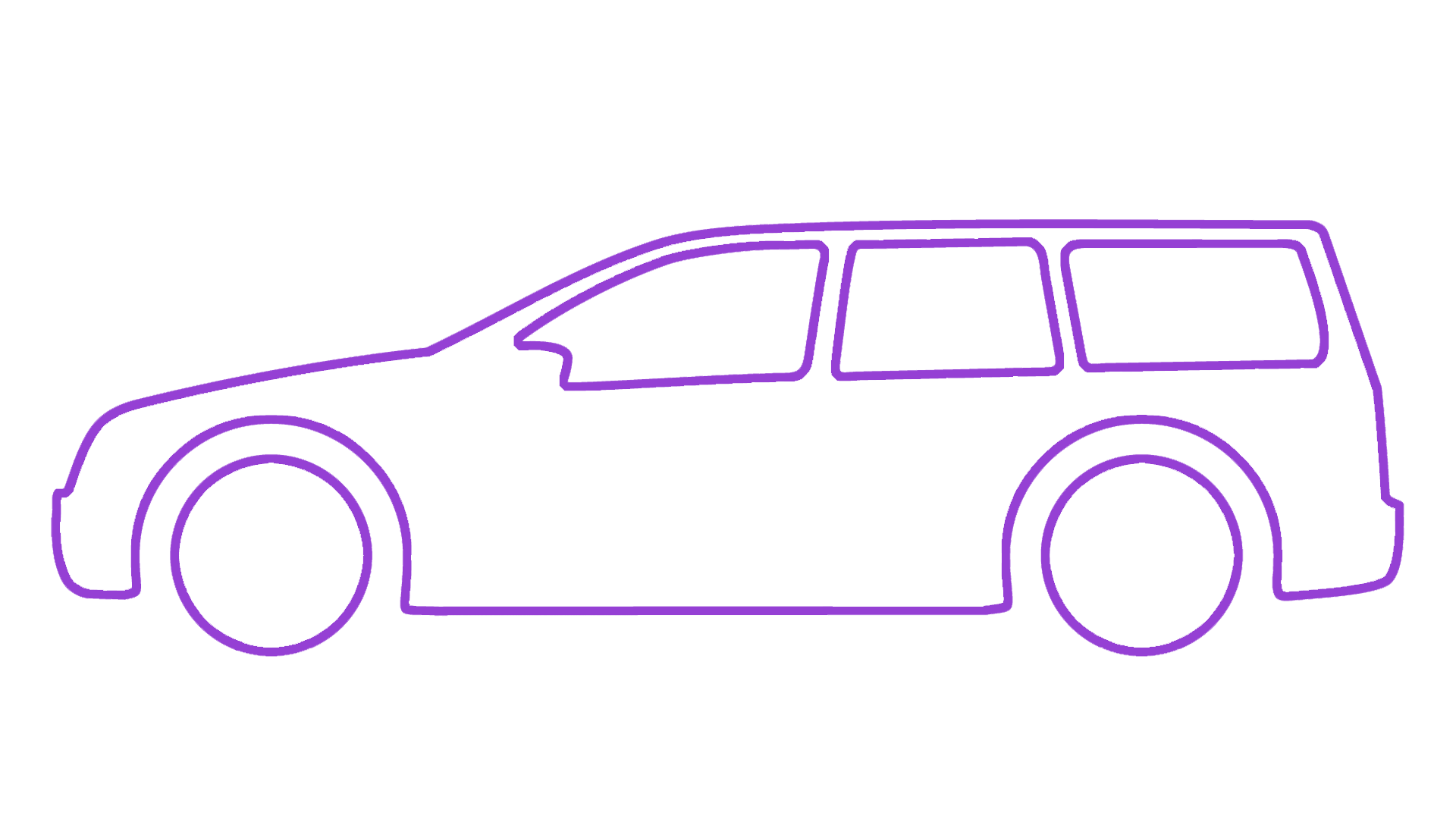 A side view of a charcoal grey executive hatchback car. The front 20% has a pink background, representing the deposit. The rear 80% has a blue background, representing the monthly repayments.